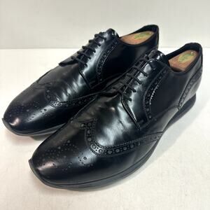 Prada Black Brushed Leather Wingtip Derby Dress Sneakers UK 9.5 EE / US 10.5 D
